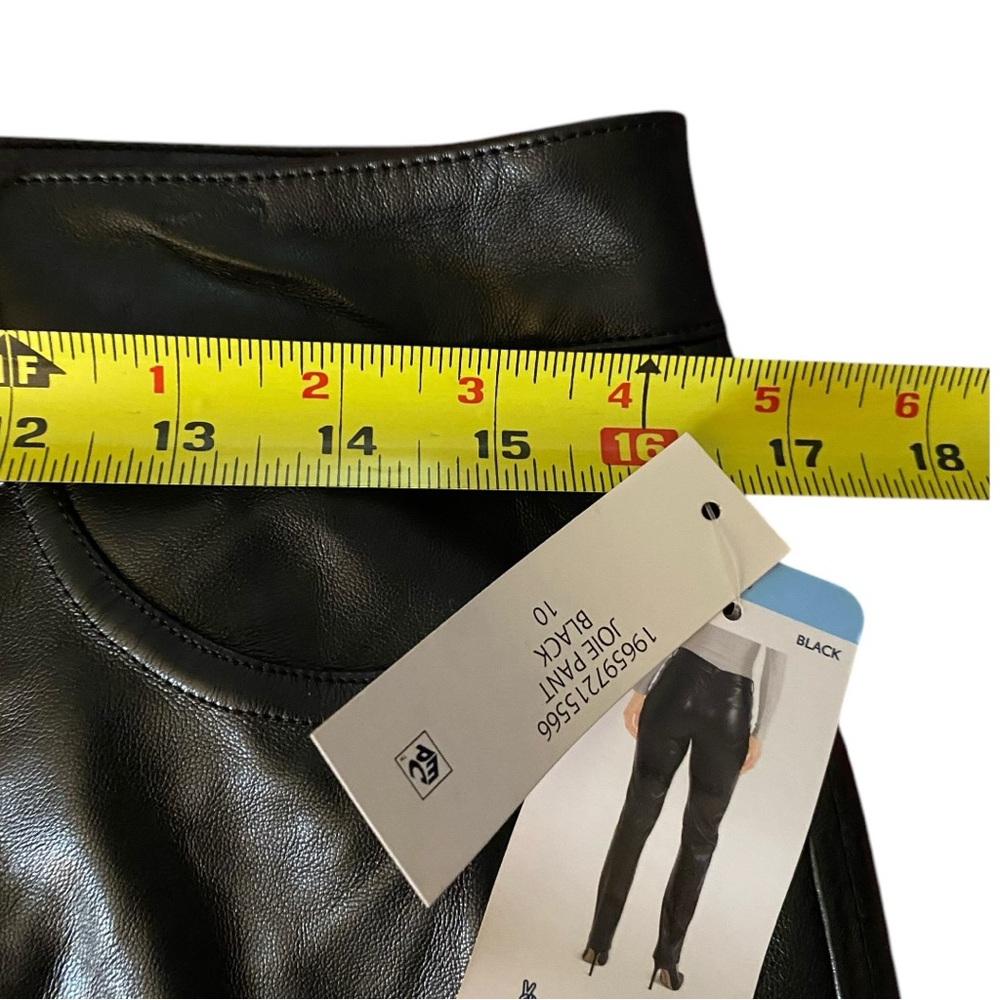 Joie Black Straight Leg Vegan Faux Leather Pants Size 10 NWT - Picture 9 of 13
